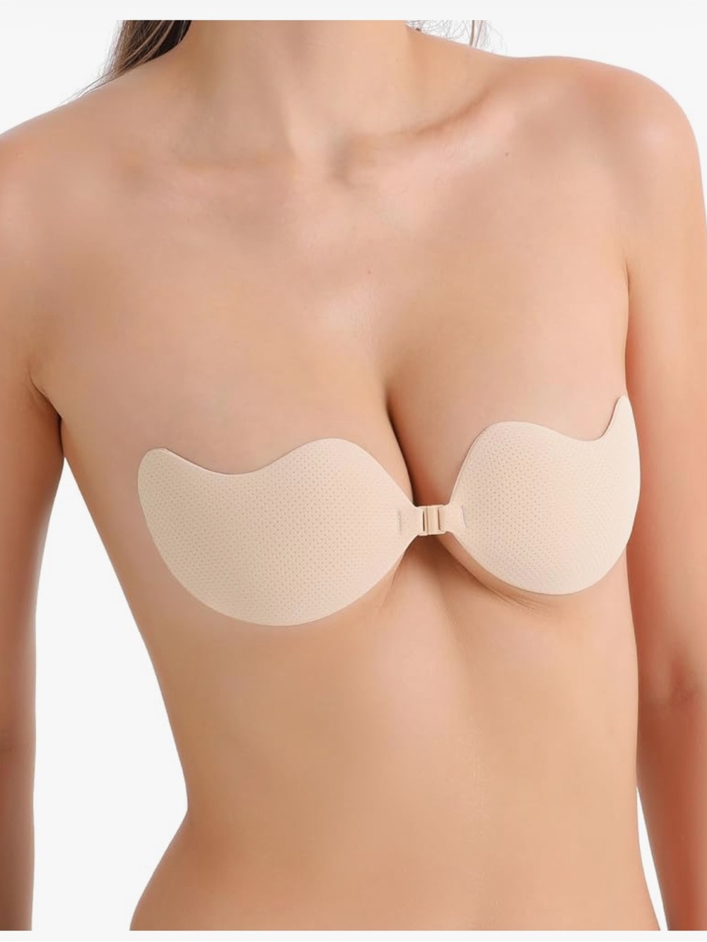 NWT! Strapless Adhesive Stick-On Bra - Beige Invisible Support